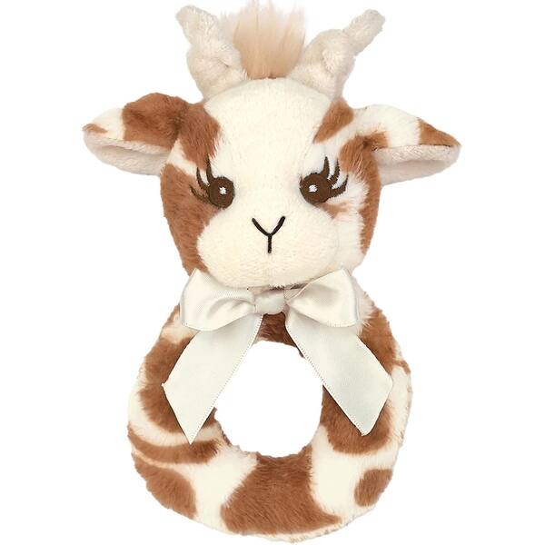 slide 2 of 6, Bearington Collection Lil' Patches 5.5" Giraffe Plush Rattle