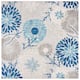 SAFAVIEH Cabana Lilah Indoor/ Outdoor Waterproof Patio Floral Rug - 3' Square - Grey/Blue