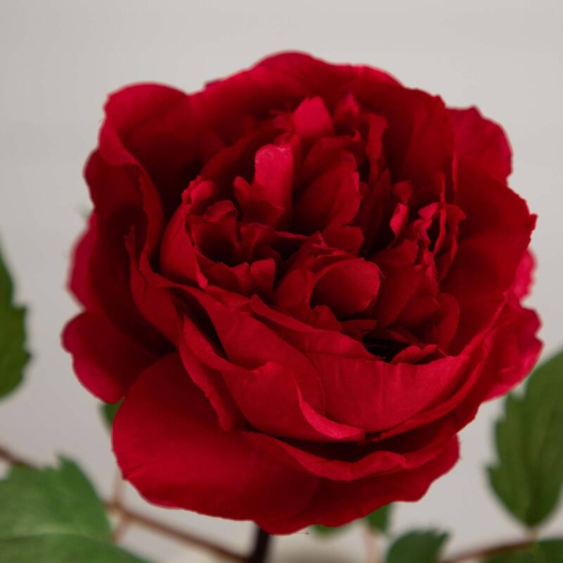 Artificial Peony Floral Stem Sprays - 20" - Set of 3 - Red