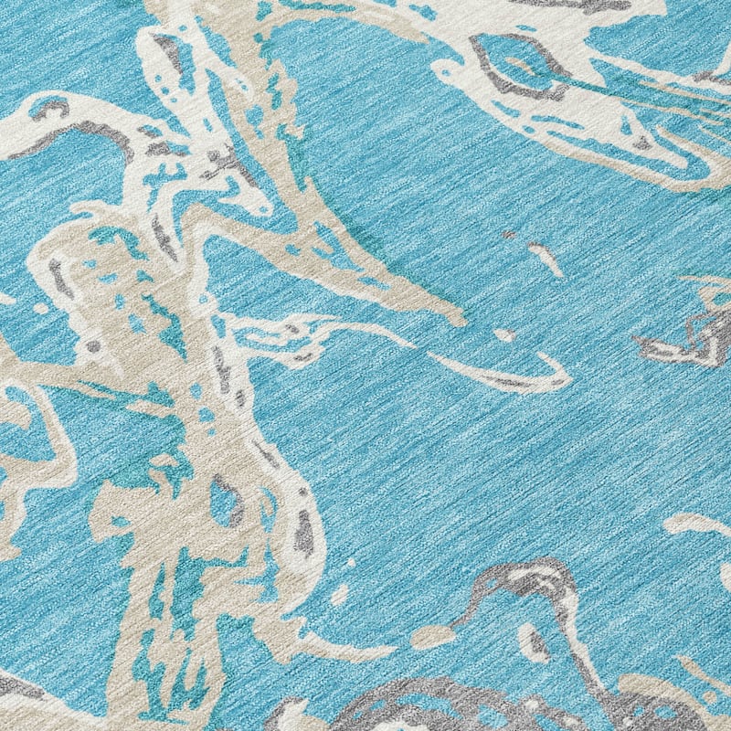 HomeRoots Abstract Transitional Rectangle Outdoor Rug