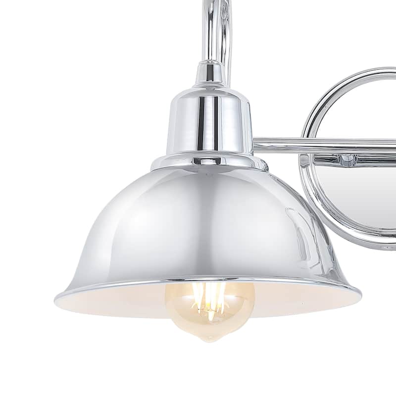 Frisco Farmhouse Industrial Iron LED Vanity, Chrome by JONATHAN Y