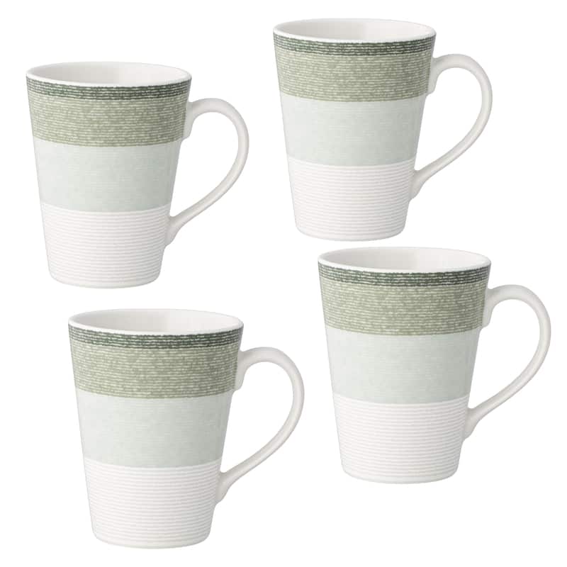 Noritake Colorscapes Layers Set Of 4 Mugs, 12 Oz. - Sage