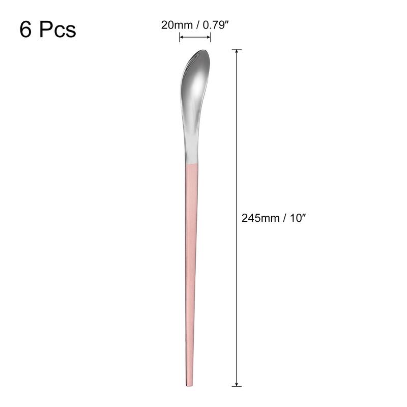 6Pcs 10-Inch Stainless Steel Cocktail Beverage Stirring Spoons