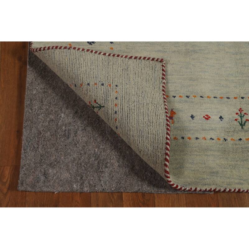 Hand Knotted Oriental 100% Wool Carpet Tribal Tribal Green Gabbeh Area Rug - 5' 9'' X 3' 11''
