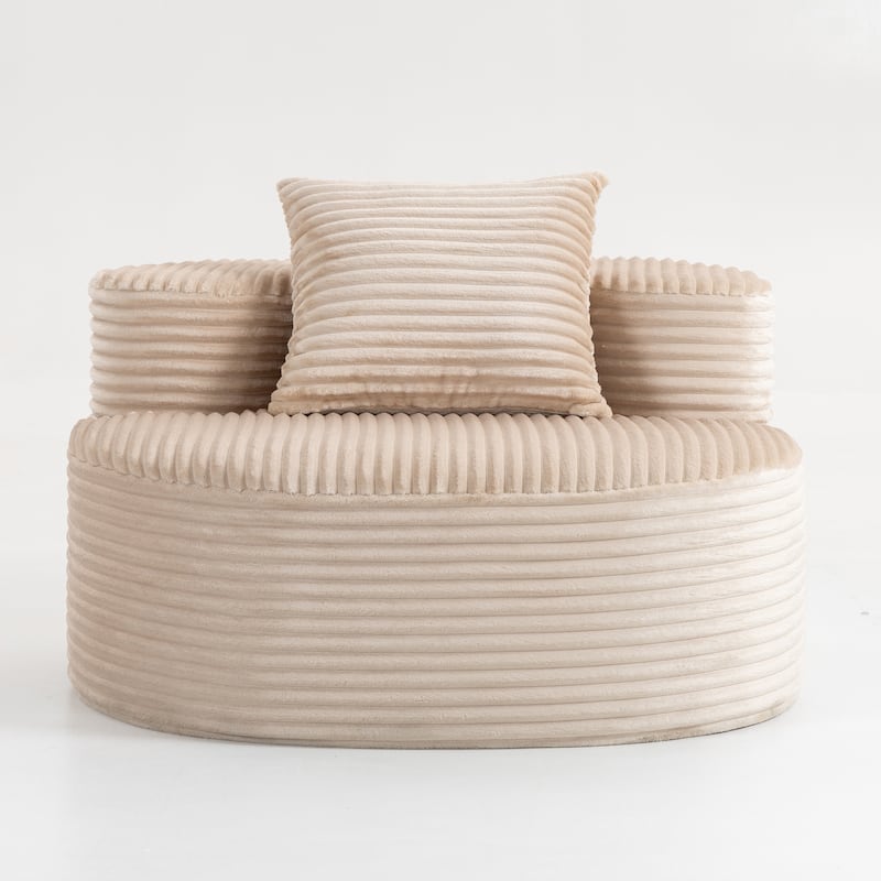 Floor Standing Single Sofa Chair Accent Chair Corduroy Barrel Chair