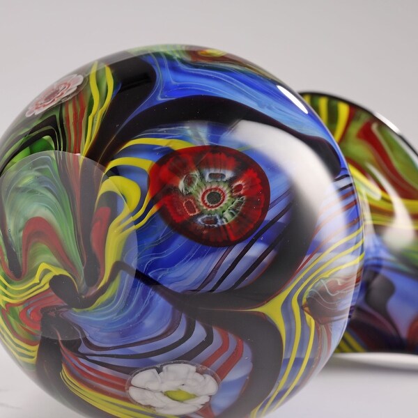 Luxury Lane 花瓶 吹きガラス グラスアート Luxury Lane Hand Blown Abstract Teardrop Art Glass Vase with