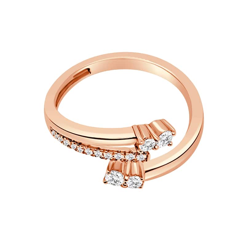 Auriya 14k Gold Lab Grown Round Diamond Open Bypass Ring 0.39 ct. tw. (F-G, VS)