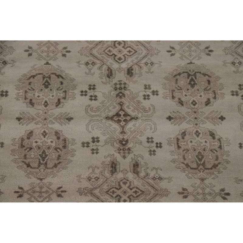 Oushak Area Rug Handmade Geometric Wool Carpet - 7'9"x 10'5"