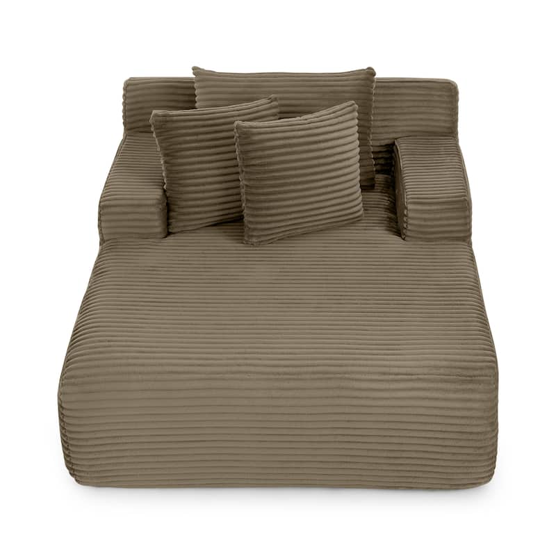 Oversized Single Lazy Sofa Lounge Chair, High-Density Foam Filled Reading Chair, Velvet Upholstered Boneless Chairs