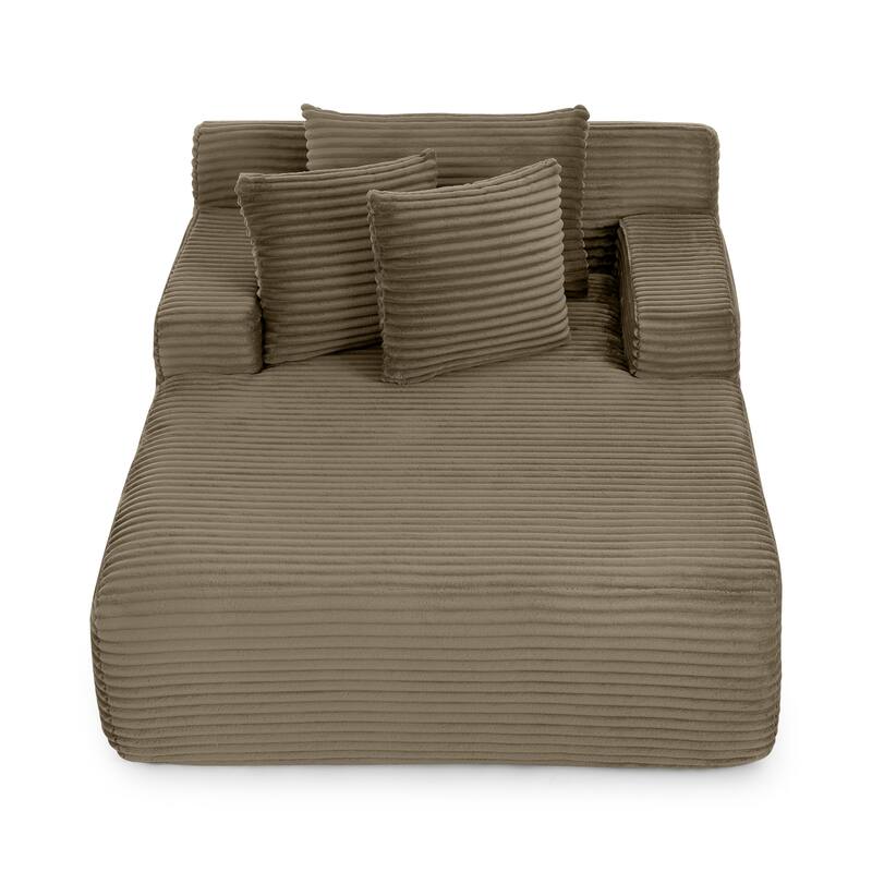 Roomfitters Velvet Lounge Chair No Assembly Required, Fluffy Single Lazy Sofa for Living Room and Bedroom