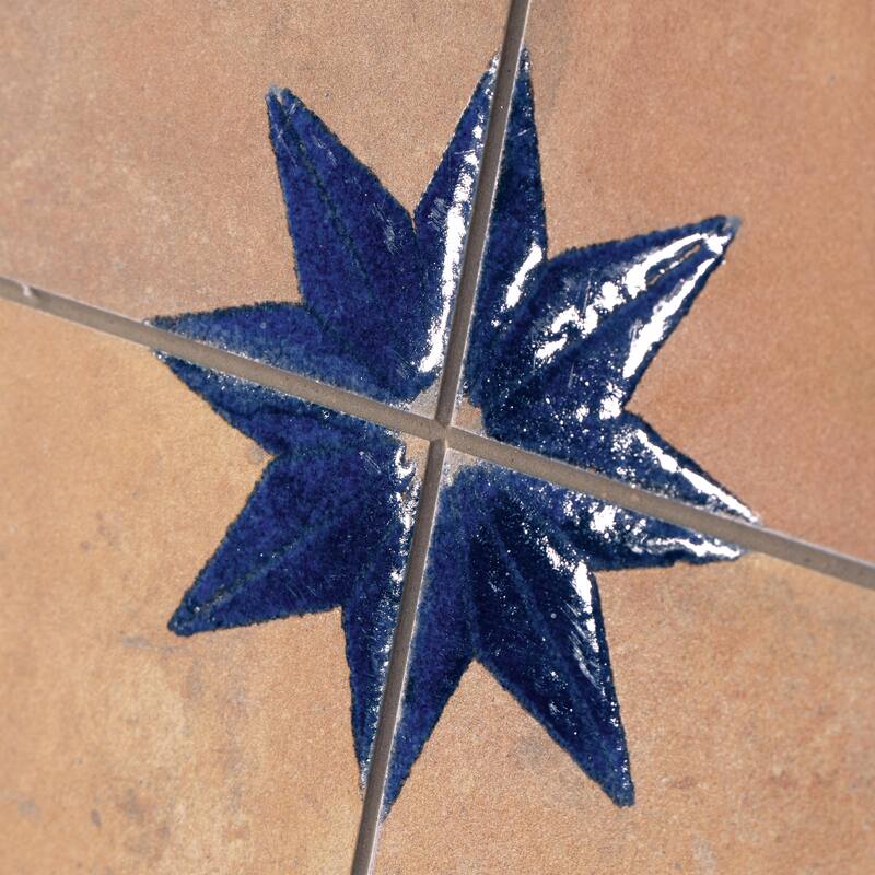 Merola Tile Kings Nonna with Blue Star 17-7/8" x 17-7/8" Porcelain Floor and Wall Tile