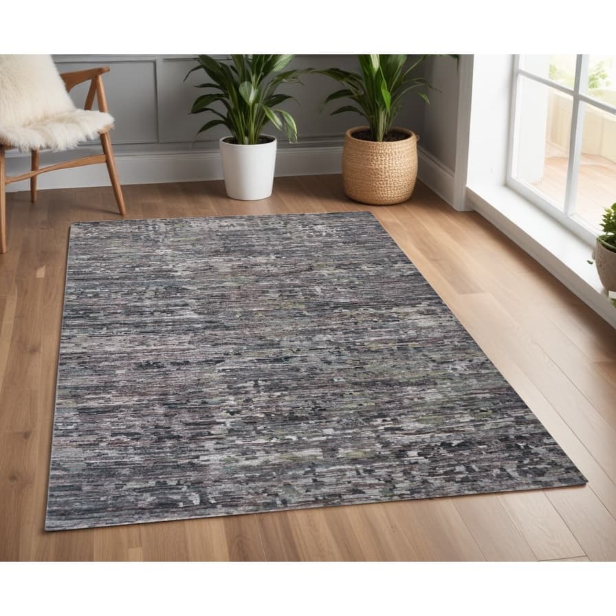 Yeno Abstract Modern Durable Area Rug By HomeRoots - 4' x 6'