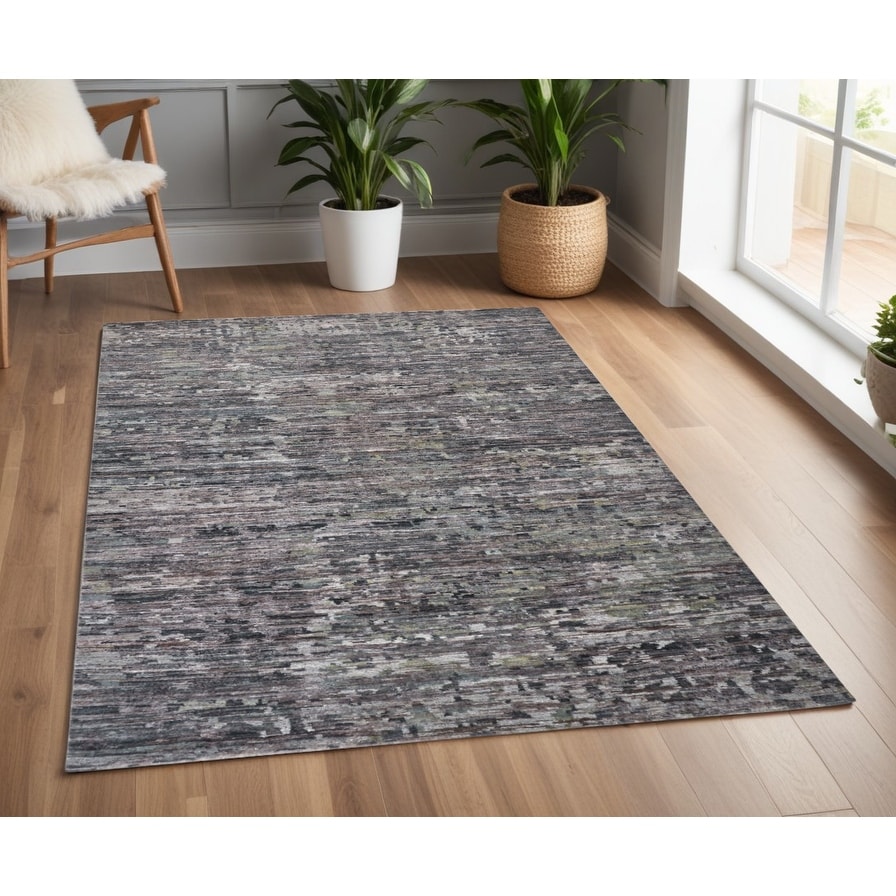 Yeno Abstract Modern Durable Area Rug By HomeRoots - 4' x 6'