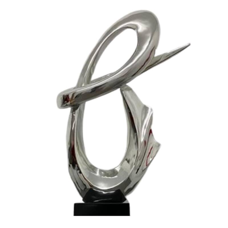 Finesse Decor Fluid Abstract Sculpture with Black Base