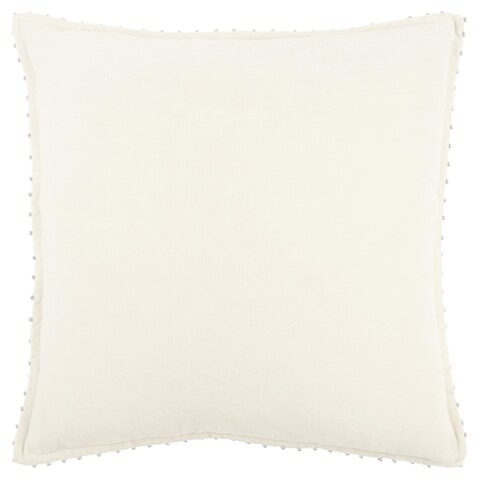 Rizzy Home Ivory Velvet Pearl Solid Polyester Pillow