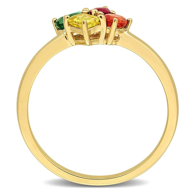 Miadora Multi-Gem Cluster Ring Sterling Silver