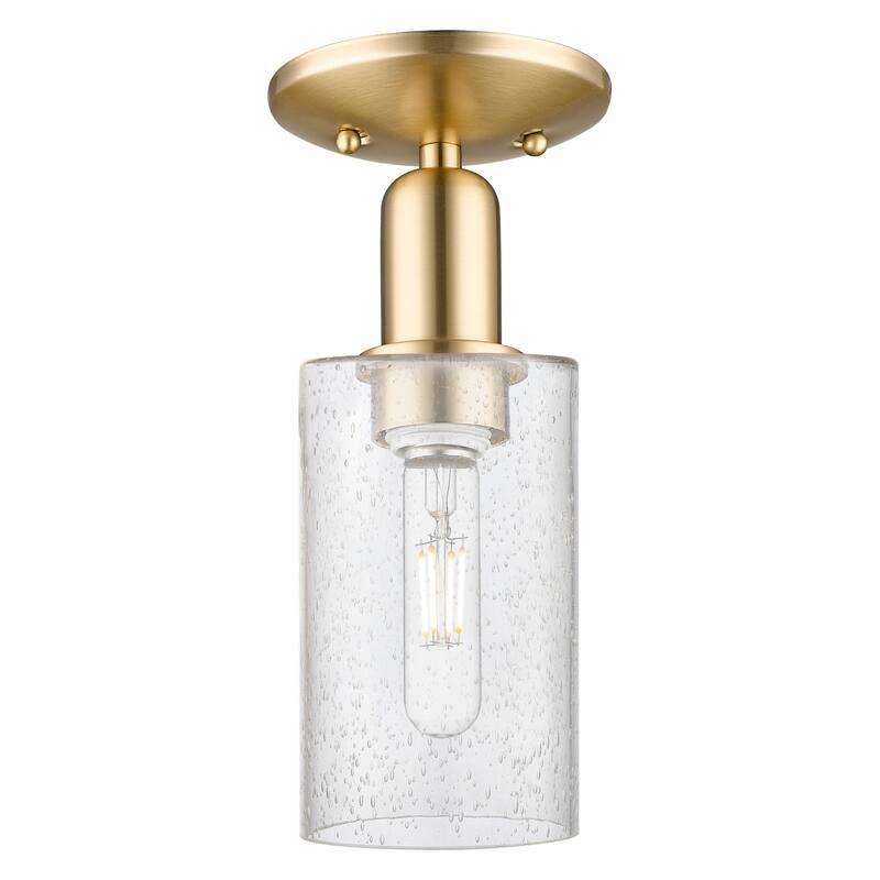 Innovations Lighting 716-1C-11-5 Clymer Semi-Flush Clymer 5" Wide - Champagne Bronze / Seedy