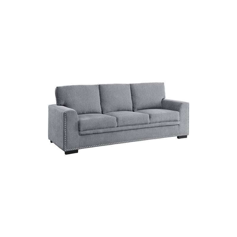 Vivie Dark-Gray Chenille Fabric Living Room Set