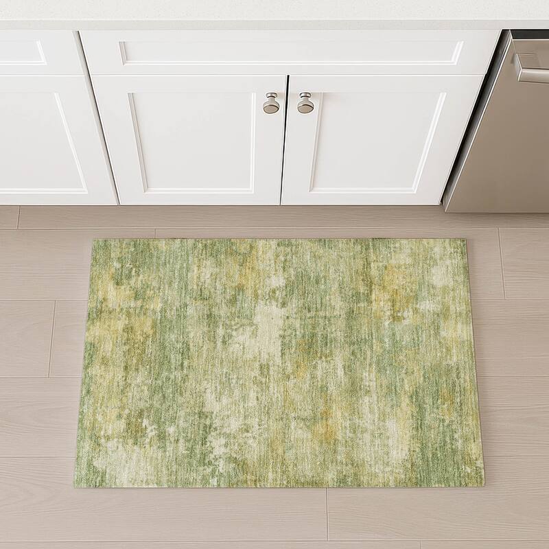 Machine Washable Indoor/ Outdoor Casual Ombre Chantille Rug