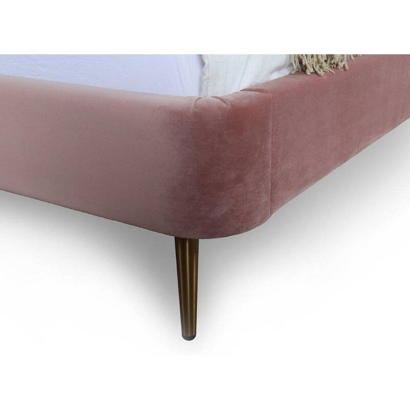 Manhattan Comfort Velvet Mid Century Heather Full-Size Bed