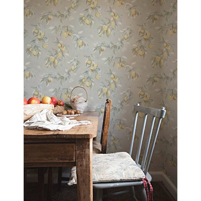 Chesapeake Lemonade Grey Citrus Wallpaper