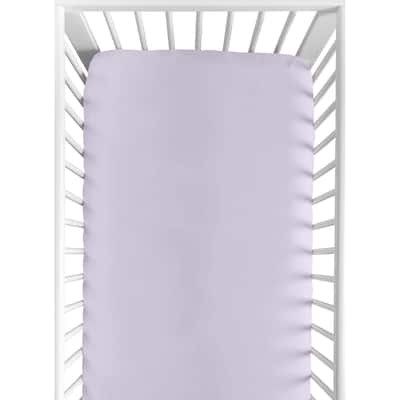 Solid Purple Girl Fitted Crib Sheet - Lavender Luxurious Elegant Princess Vintage Boho Shabby Chic Luxury Glam Rose Collection