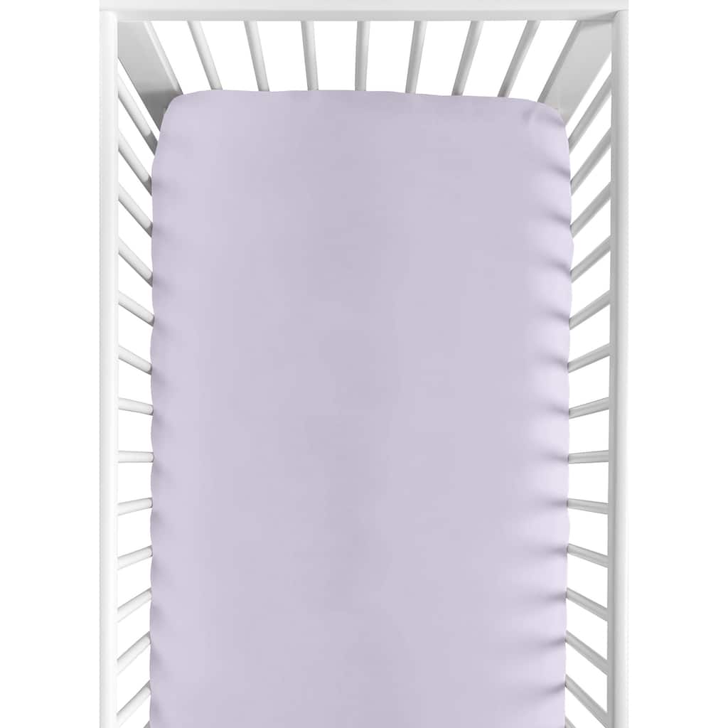 Solid Purple Girl Fitted Crib Sheet - Lavender Luxurious Elegant Princess Vintage Boho Shabby Chic Luxury Glam Rose Collection