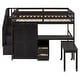 preview thumbnail 17 of 56, Full Size Loft Bed with Stairs, Bookshelf, Drawers, Desk & Wardrobe - Space-Saving Multifunctional Furniture for Kids & Teens