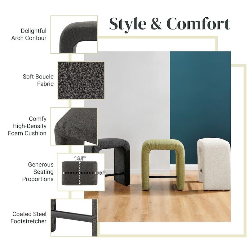 NPD Furniture Jovanka Boucle Fabric Counter Stool