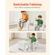preview thumbnail 3 of 6, White MDF Adjustable Kids Table Chair Set with Pattern & Handle - 15.4 x 12 x 15 in