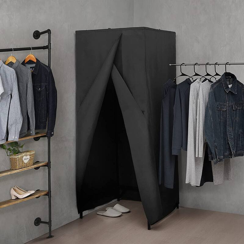 Don't Look At Me® - The Retractable Portable Changing Room - Black Frame - Frame with Black Privacy Fabric