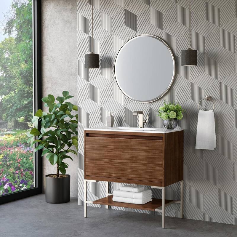 James Martin Vanities 805-V35.4-BN-GW Mantova 36" Single Basin Poplar
