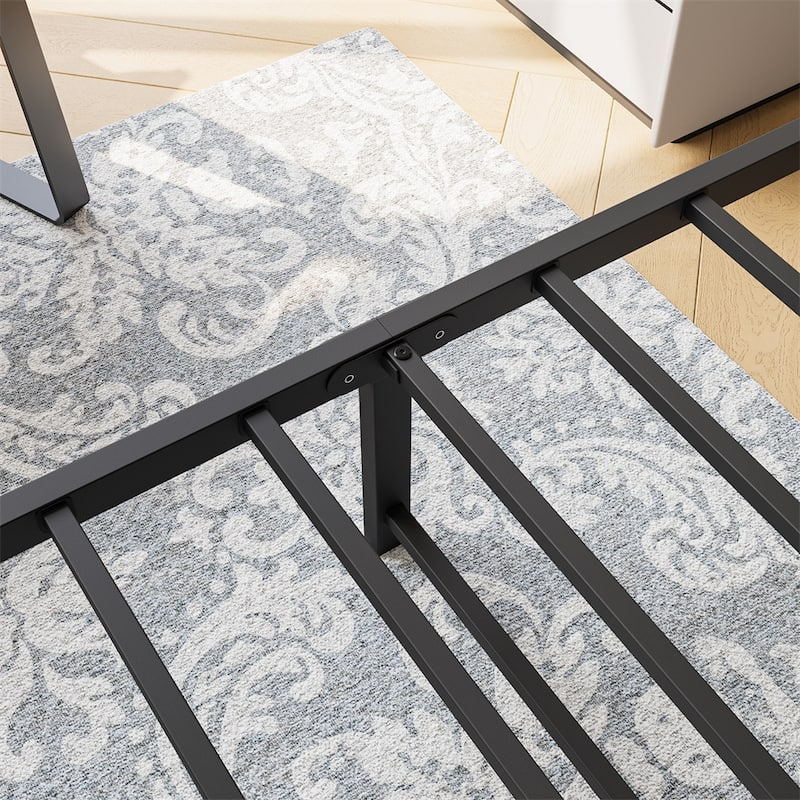 Queen Size Platform Bed Frame with Wooden Headboard,Under Bed Storage