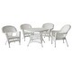 preview thumbnail 5 of 3, 5-piece Resin Wicker Dining Set White
