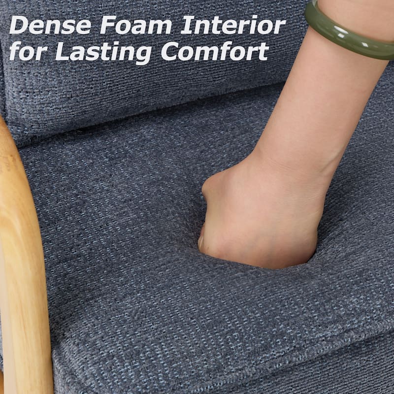 RENEWLINE Mid Century Modern Accent Chair with Lumbar Pillow