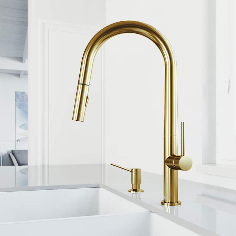 VIGO Greenwich 18" H Single Handle Pull-Down Sprayer Kitchen Faucet