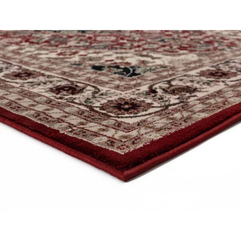 Hollywood Collection Red/Ivory Area Rug