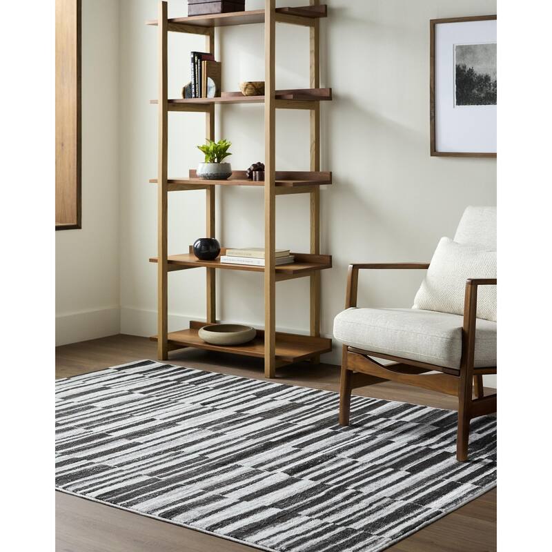 Livabliss Monte Carlo Modern & Contemporary Area Rug - Black - 5'3" x 7'3"