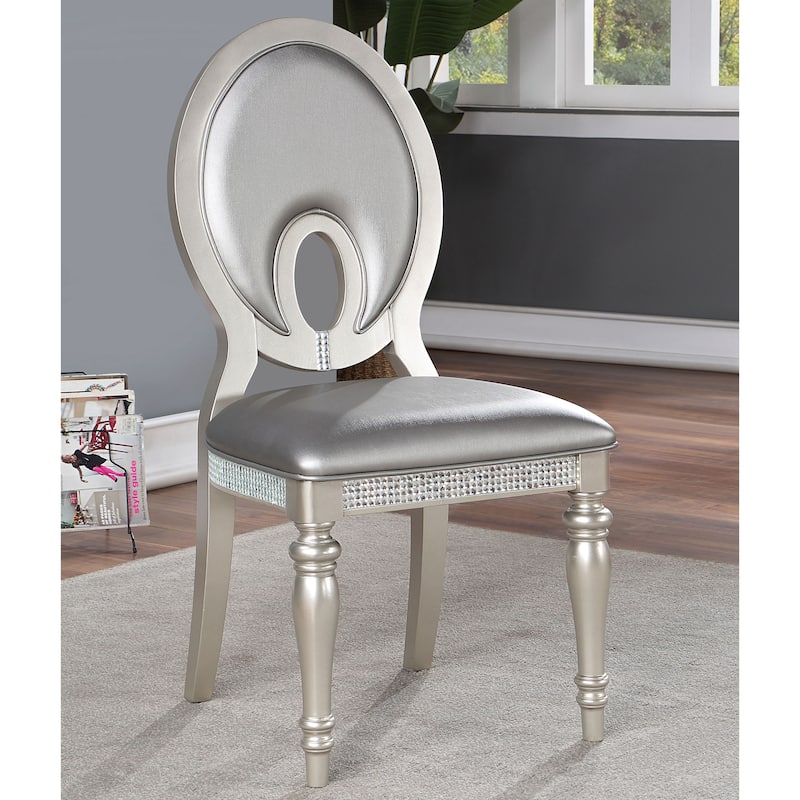 Koie Glam Silver 2-piece Dining Chairs by Furniture of America - Silver
