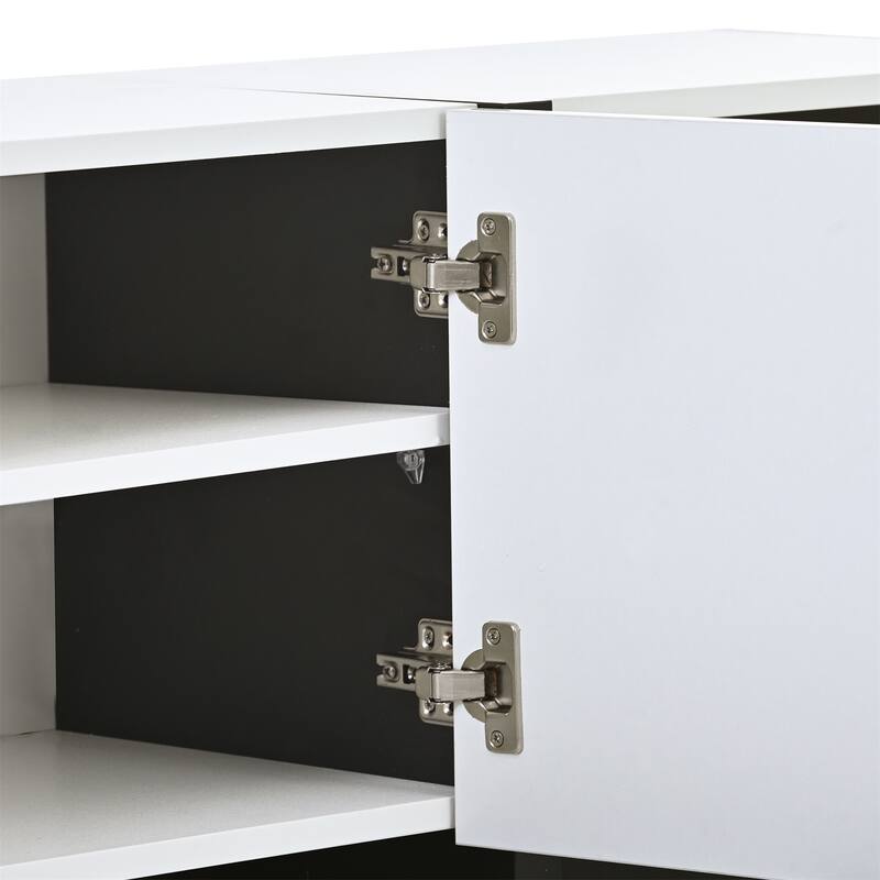 Modern Rectangle TV Stand for TVs Up to 80" with High Gloss UV Surface