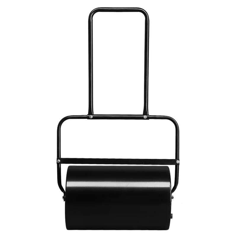 Black 10 Gallon Steel Lawn Roller with U-Handle for Even Grass and Sod Flattening - (19 x 12.6 x 43)" (L x D x H)