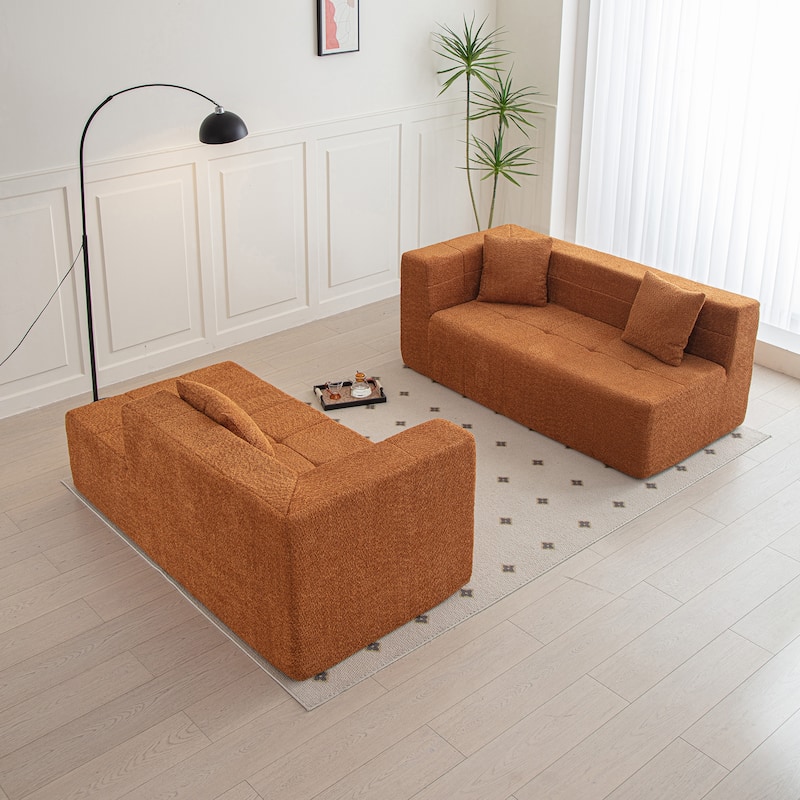 L-Shaped Modular Deep Seat Cloud Sofa Floor Sectional Couch