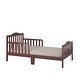preview thumbnail 9 of 7, Toddler Bed Classic Design Wood Bed Frame with Two Side Guardrails Brown