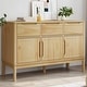 preview thumbnail 10 of 23, vidaXL Sideboard FLORO 44.9"x16.9"x29.1" Solid Wood Pine - 44.9" x 16.9" x 29.1" Wax brown