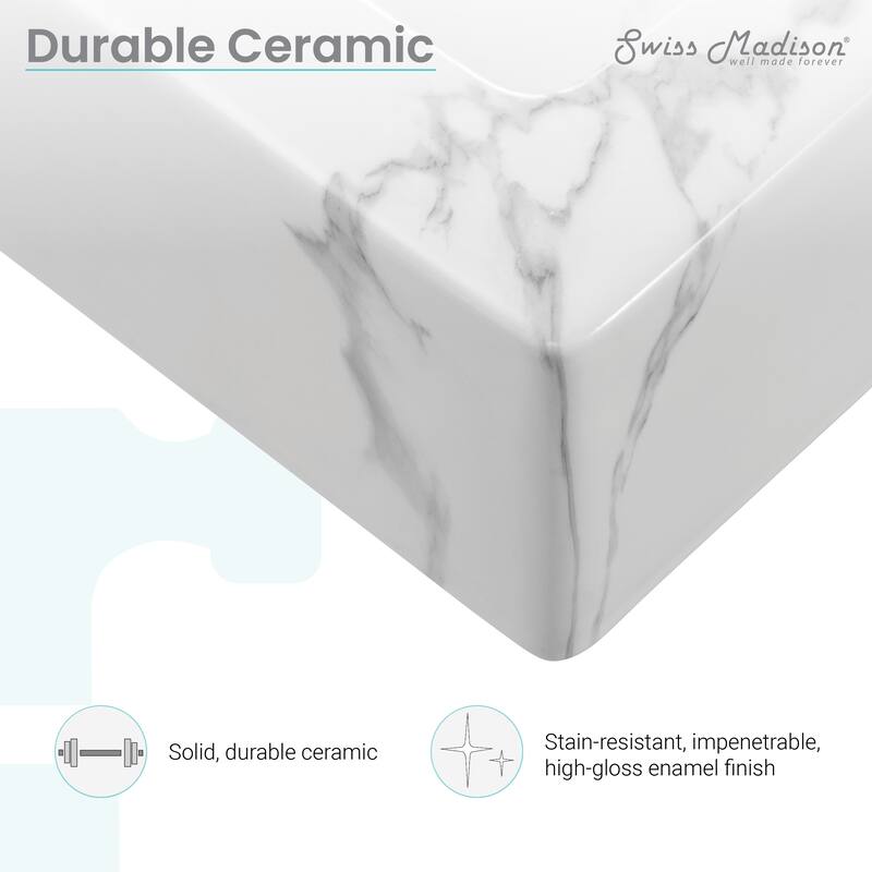 Voltaire Wide Rectangle Wall Hung Sink