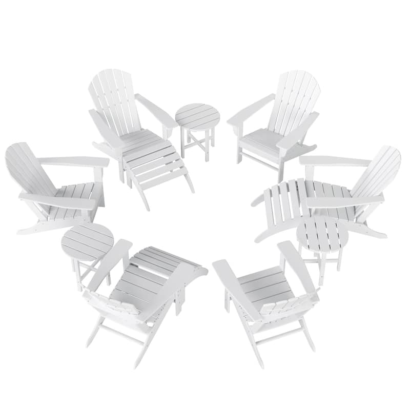 Altura 12-Piece Poly All Weather Adirondack Chair With Ottoman And Side Table