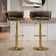 preview thumbnail 125 of 198, Modern Velvet Adjustable Swivel Bar Stools Set of 2
