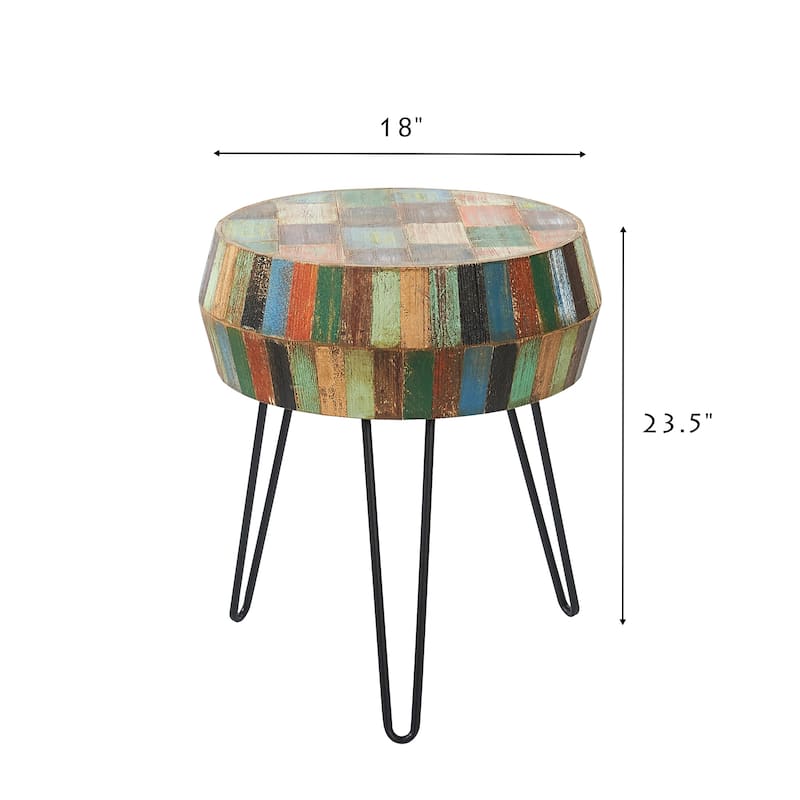 Greenage Reclaimed Wood End Table Living Room Night Stand Use