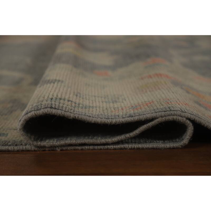 Hand Knotted Oriental 100% Wool Carpet Transitional All-Over Greys & Charcoal Oushak Area Rug - 12' 8'' X 8' 7''