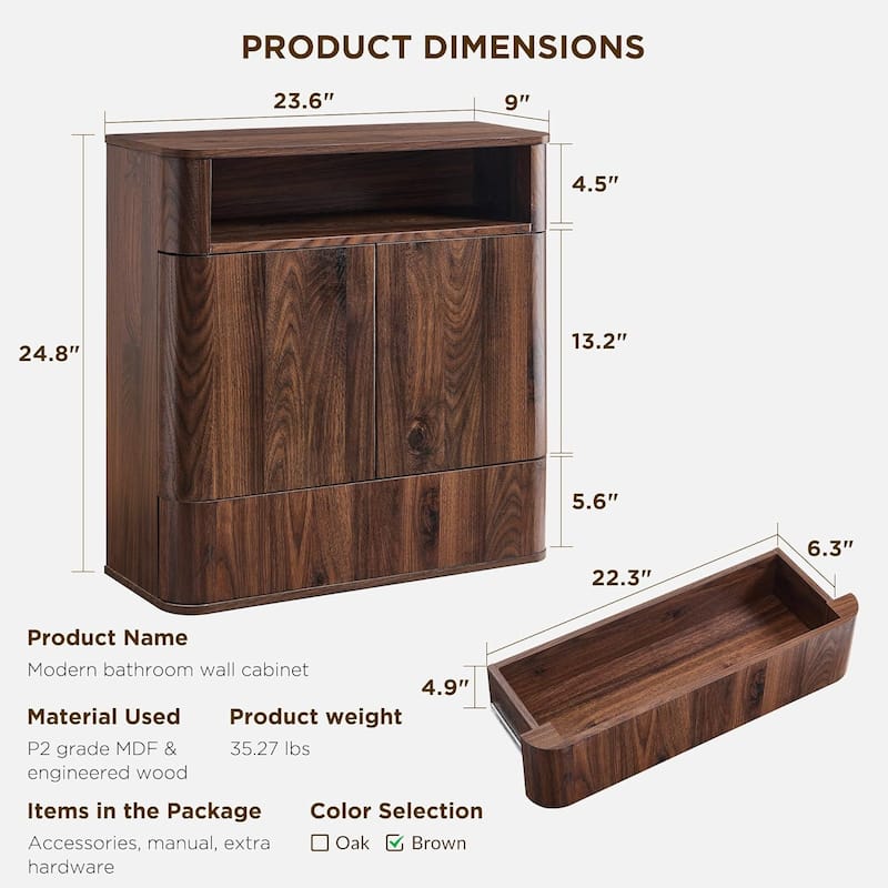 Modern Wall Cabinet, Storage Cabinet for Bathroom, Medicine Cabinet